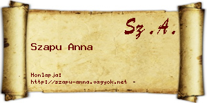Szapu Anna névjegykártya